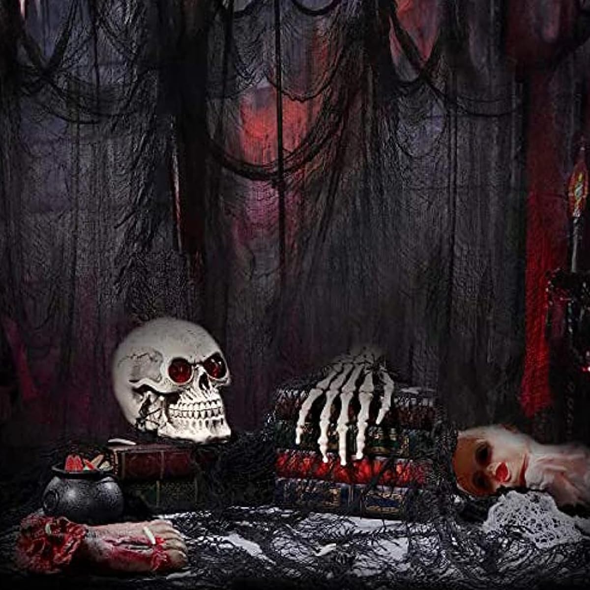 HASTHIP Halloween Black Creepy Cloth, 31.5 X 94.5inch Spooky Cheesecloth Gauze Hanging Fabric for Scary Halloween Party Haunted House Doorway Window Wall Home Yard Outdoor Decorations HASTHIP Halloween Black Creepy Cloth, 31.5 X 94.5inch Spooky Cheesecloth Gauze Hanging Fabric for Scary Halloween Party Haunted House Doorway Window Wall Home Yard Outdoor Decorations